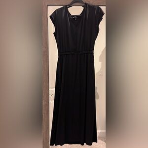 Black mixed media maxi dress from White House Black Market